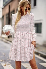 YESFASHION Floral Dress 2022 Winter Long Sleeve All-match A-line Skirt