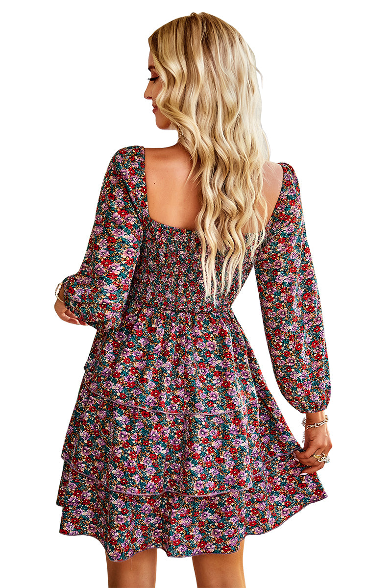 YESFASHION Winter Temperament French Square Collar Dress