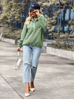 YESFASHION Loose Sports Sweaters Casual Temperament Coat Tops