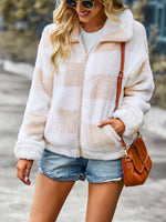 Velvet Women Jacket Winter Plaid Temperament Thick Top