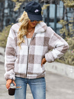 Velvet Women Jacket Winter Plaid Temperament Thick Top