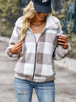 Velvet Women Jacket Winter Plaid Temperament Thick Top