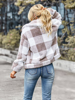 Velvet Women Jacket Winter Plaid Temperament Thick Top
