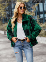 Velvet Women Jacket Winter Plaid Temperament Thick Top