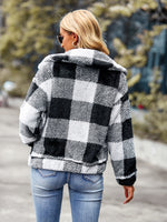 Velvet Women Jacket Winter Plaid Temperament Thick Top
