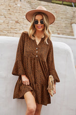 YESFASHION Commuter Dress Leopard Printing Sexy Skirt