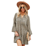 YESFASHION Commuter Dress Leopard Printing Sexy Skirt