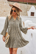 YESFASHION Commuter Dress Leopard Printing Sexy Skirt