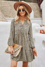 YESFASHION Commuter Dress Leopard Printing Sexy Skirt