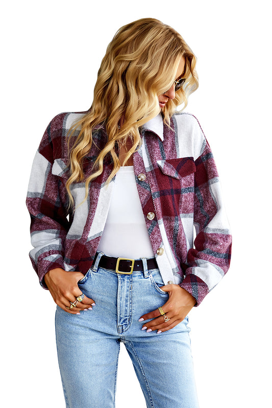 YESFASHION Plaid Jacket 2023 Winter New Fashion Women Short Coats