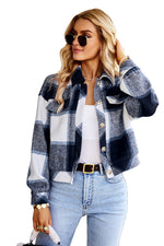YESFASHION Plaid Jacket 2023 Winter New Fashion Women Short Coats