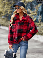 YESFASHION Research And Development Design Coats Plaid Fleece Jacket