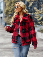 YESFASHION Research And Development Design Coats Plaid Fleece Jacket
