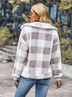 YESFASHION Research And Development Design Coats Plaid Fleece Jacket