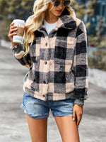 YESFASHION Research And Development Design Coats Plaid Fleece Jacket