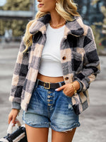 YESFASHION Research And Development Design Coats Plaid Fleece Jacket