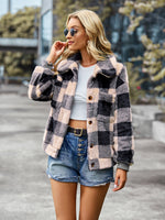 YESFASHION Research And Development Design Coats Plaid Fleece Jacket