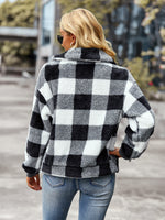YESFASHION Research And Development Design Coats Plaid Fleece Jacket