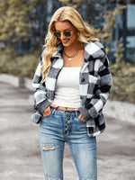 YESFASHION Research And Development Design Coats Plaid Fleece Jacket