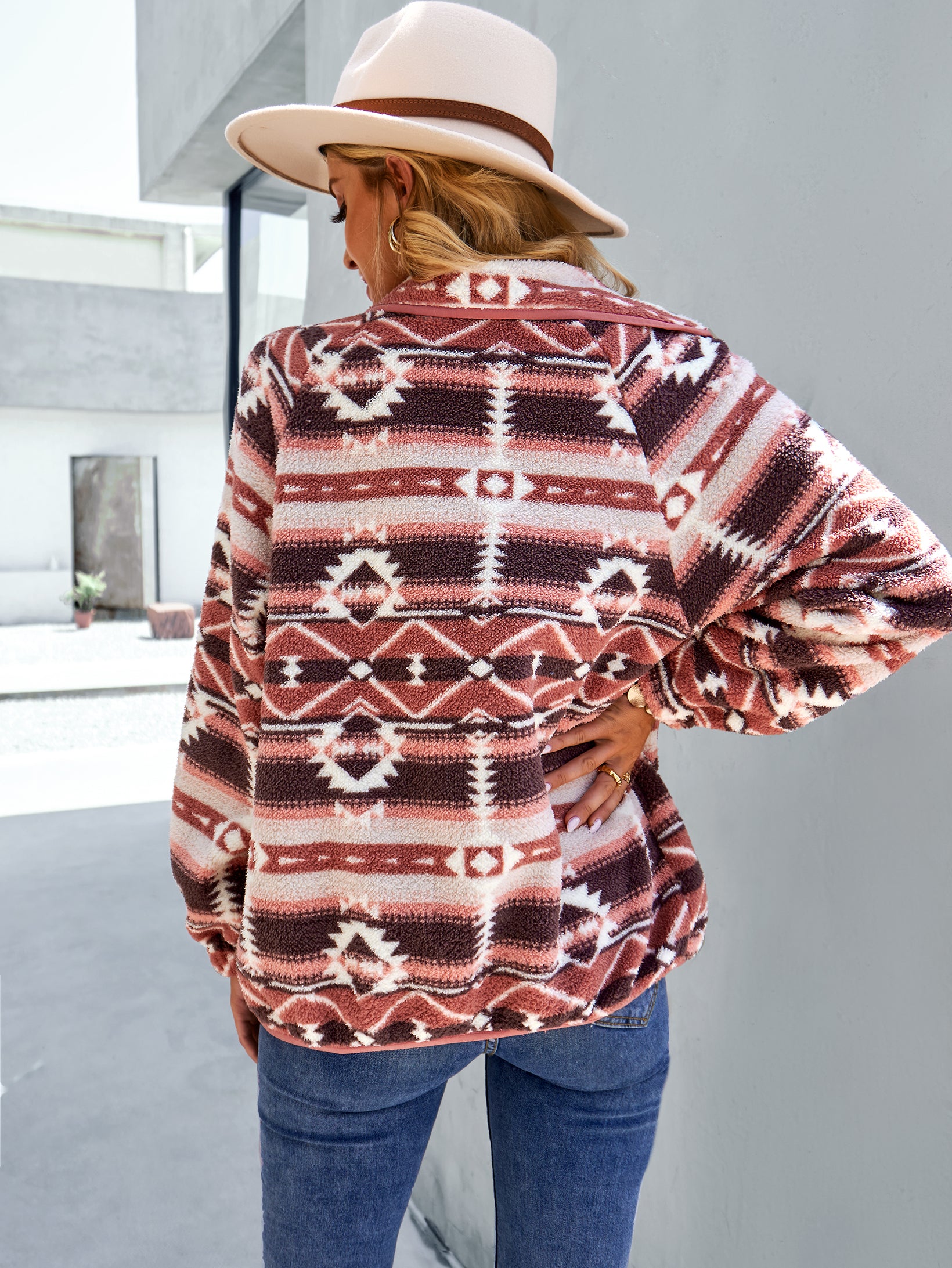 YESFASHION Christmas Coats Furry Temperament Warm Jacket