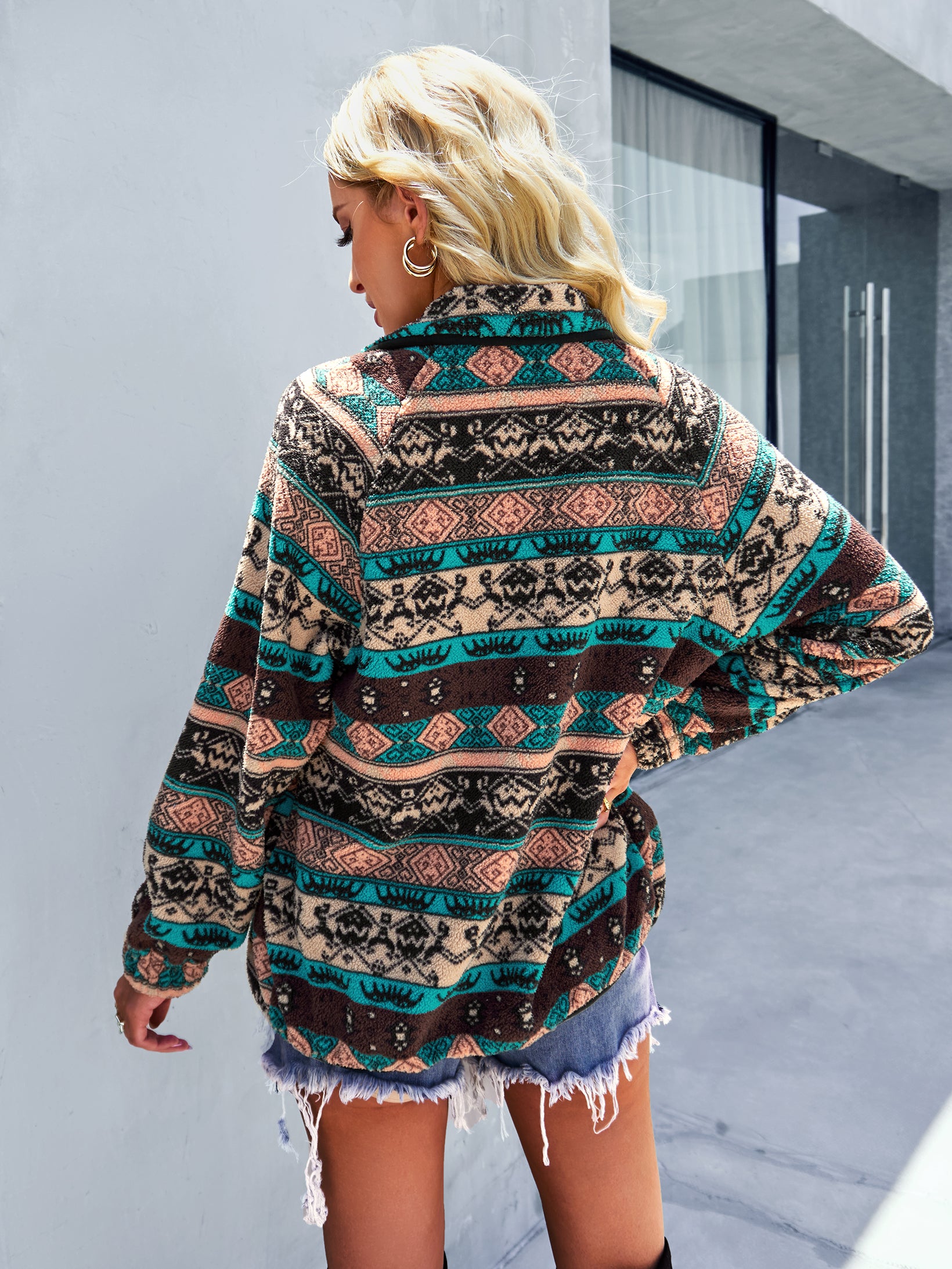 YESFASHION Christmas Coats Furry Temperament Warm Jacket