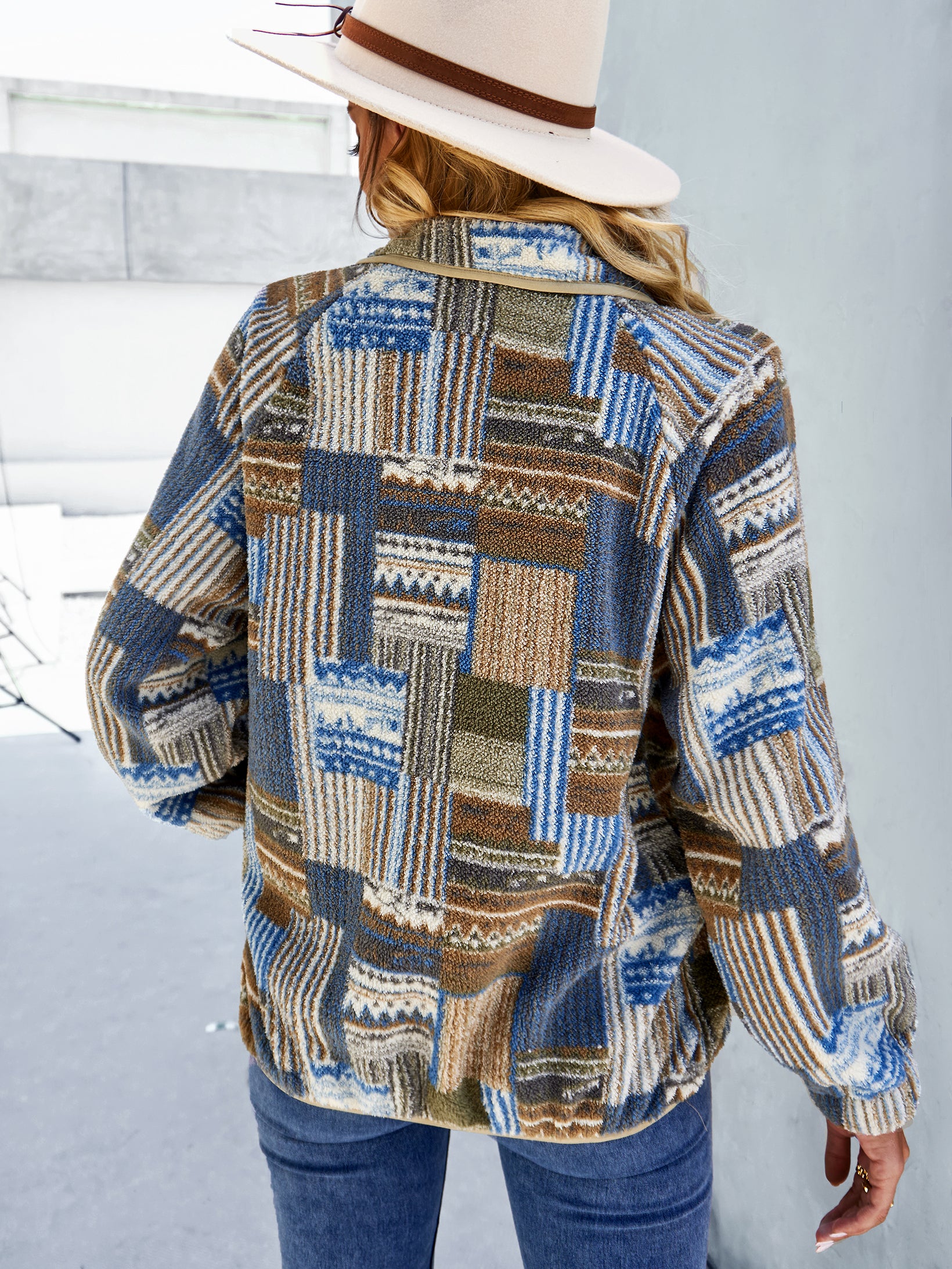 YESFASHION Christmas Coats Furry Temperament Warm Jacket