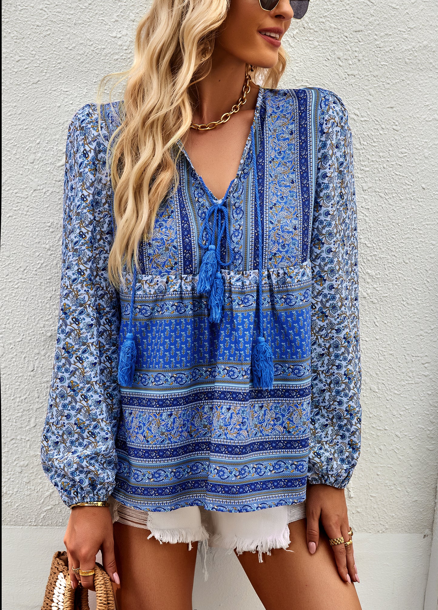YESFASHION Bohemian Temperament Tops Shirt New Small Shirt