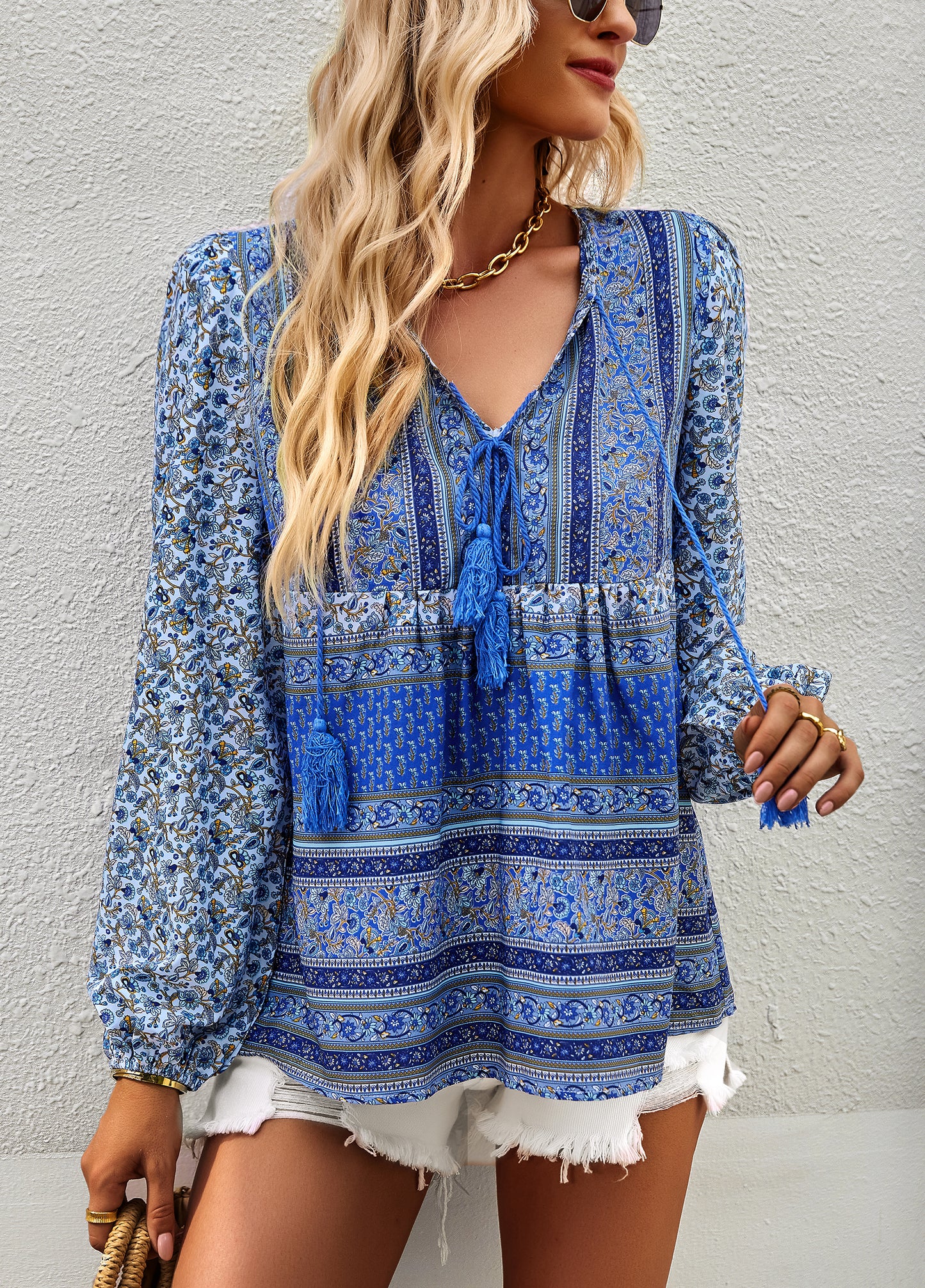 YESFASHION Bohemian Temperament Tops Shirt New Small Shirt