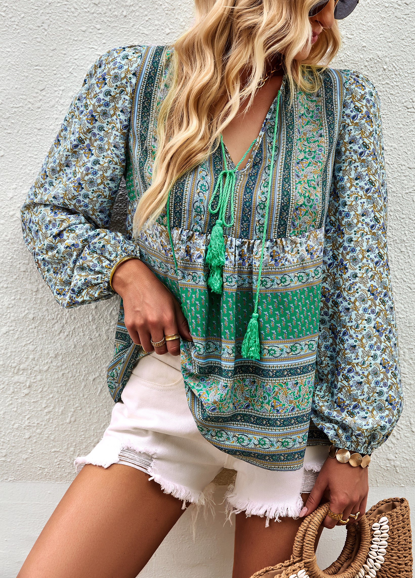 YESFASHION Bohemian Temperament Tops Shirt New Small Shirt