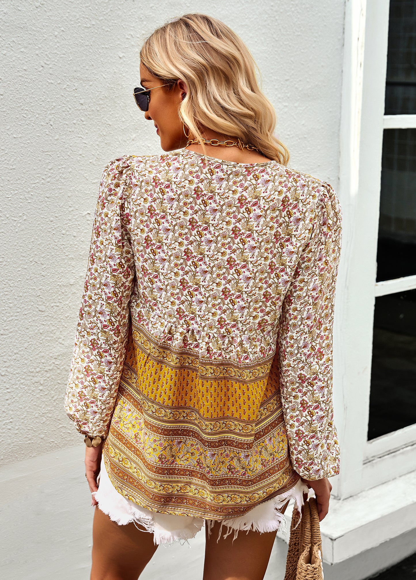 YESFASHION Bohemian Temperament Tops Shirt New Small Shirt