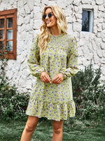 YESFASHION Women Clothing 2023 Spring And Autumn Floral Dress