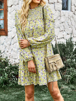 YESFASHION Women Clothing 2023 Spring And Autumn Floral Dress