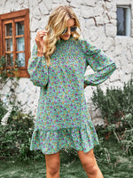 YESFASHION Women Clothing 2023 Spring And Autumn Floral Dress