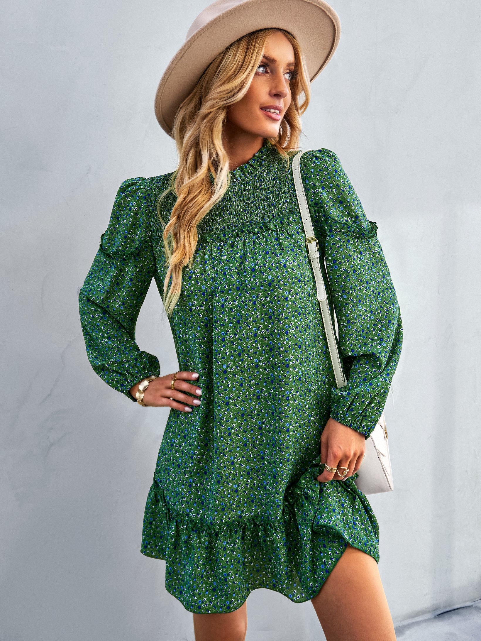 YESFASHION Women Clothing 2023 Spring And Autumn Floral Dress