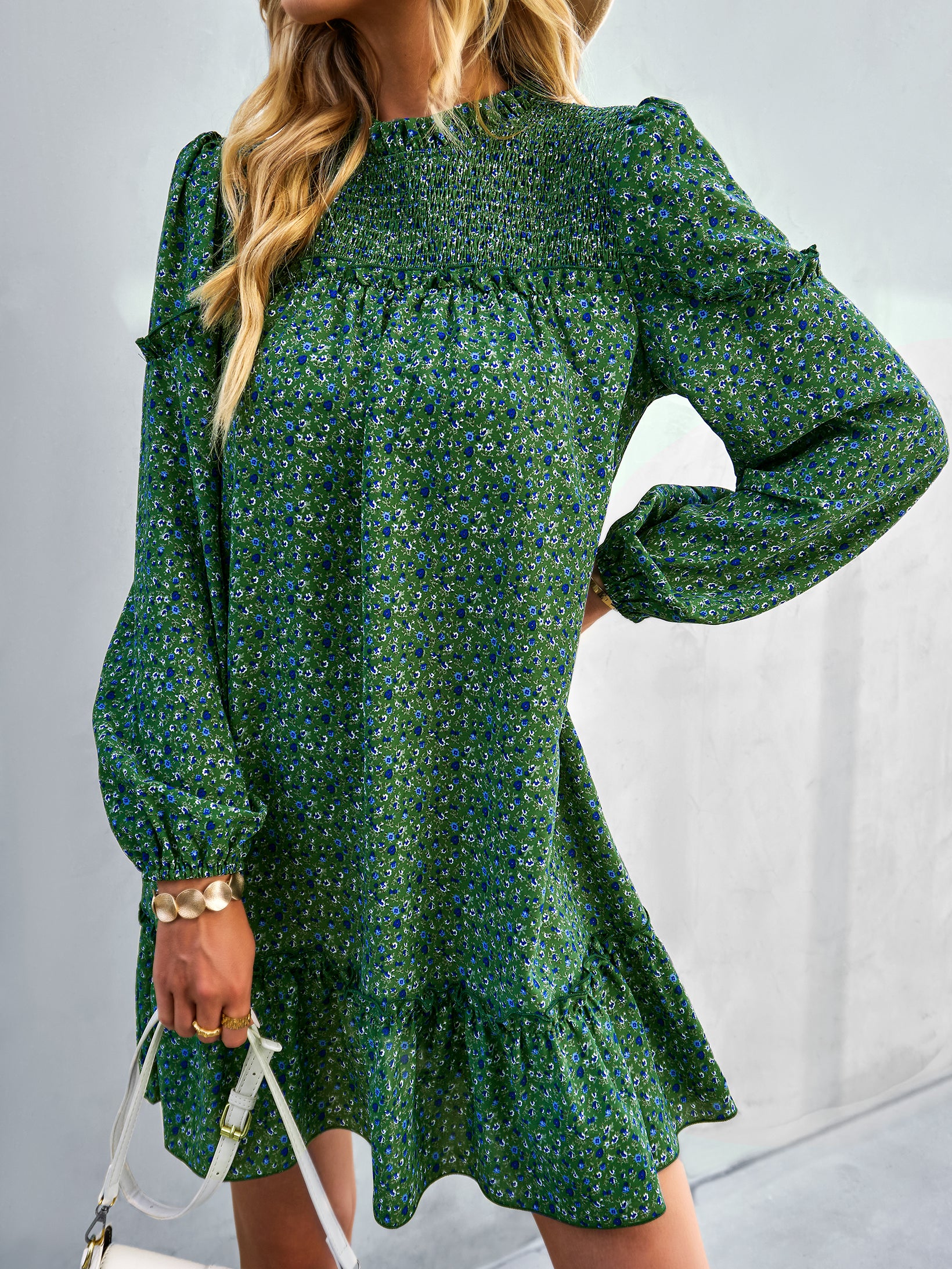 YESFASHION Women Clothing 2023 Spring And Autumn Floral Dress