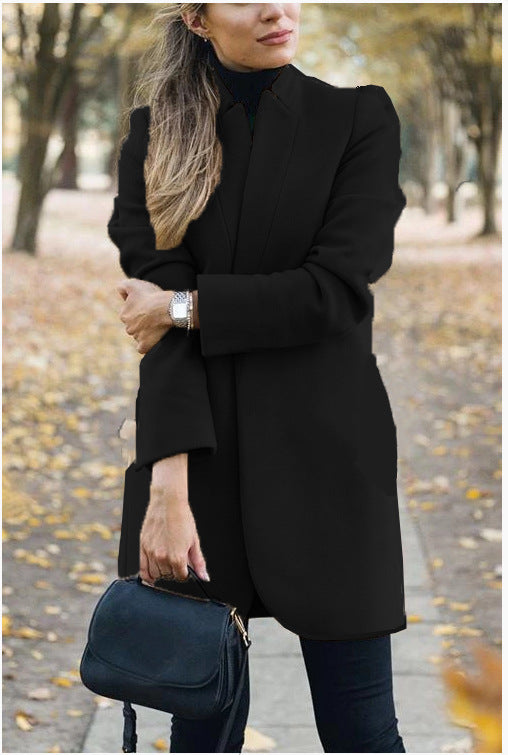 YESFASHION Long Sleeve Jacket Women Plush Cardigan Coats