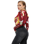 Halloween Skull Digital Print Ladies Zip Tight Long Sleeve Jumpsuit Leggings Button Open