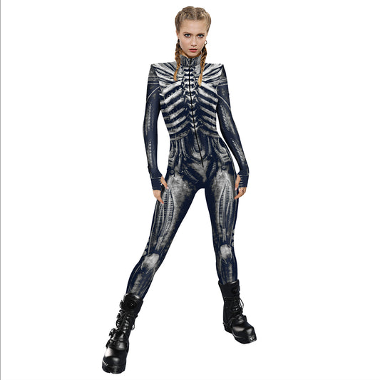 Halloween Armor Digital Printing Cosplay Clothing Women Autumn Cosplay Jumpsuit