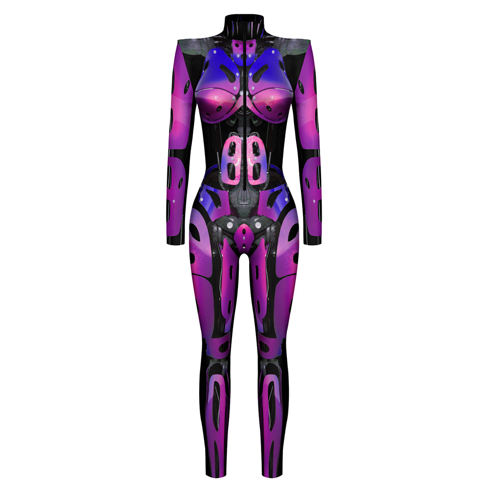 Halloween Armor Digital Printing Cosplay Clothing Women Autumn Cosplay Jumpsuit