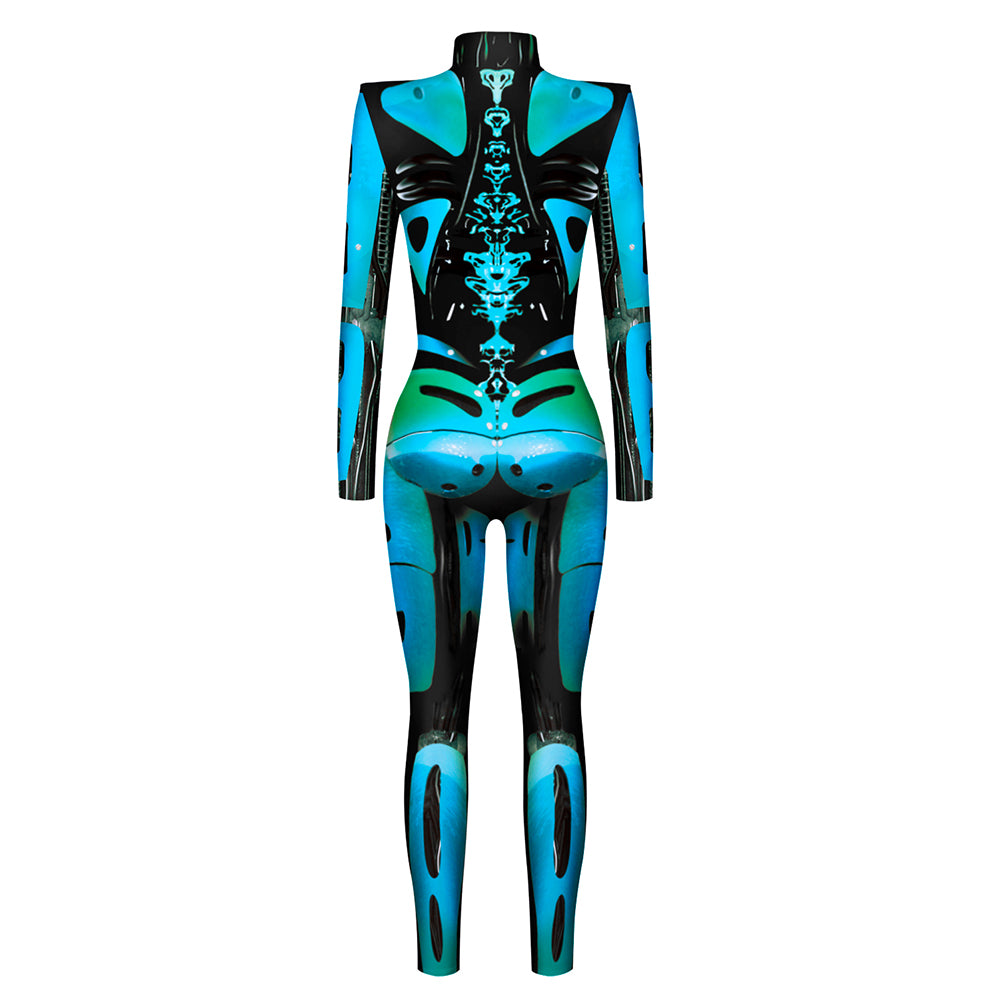 Halloween Armor Digital Printing Cosplay Clothing Women Autumn Cosplay Jumpsuit