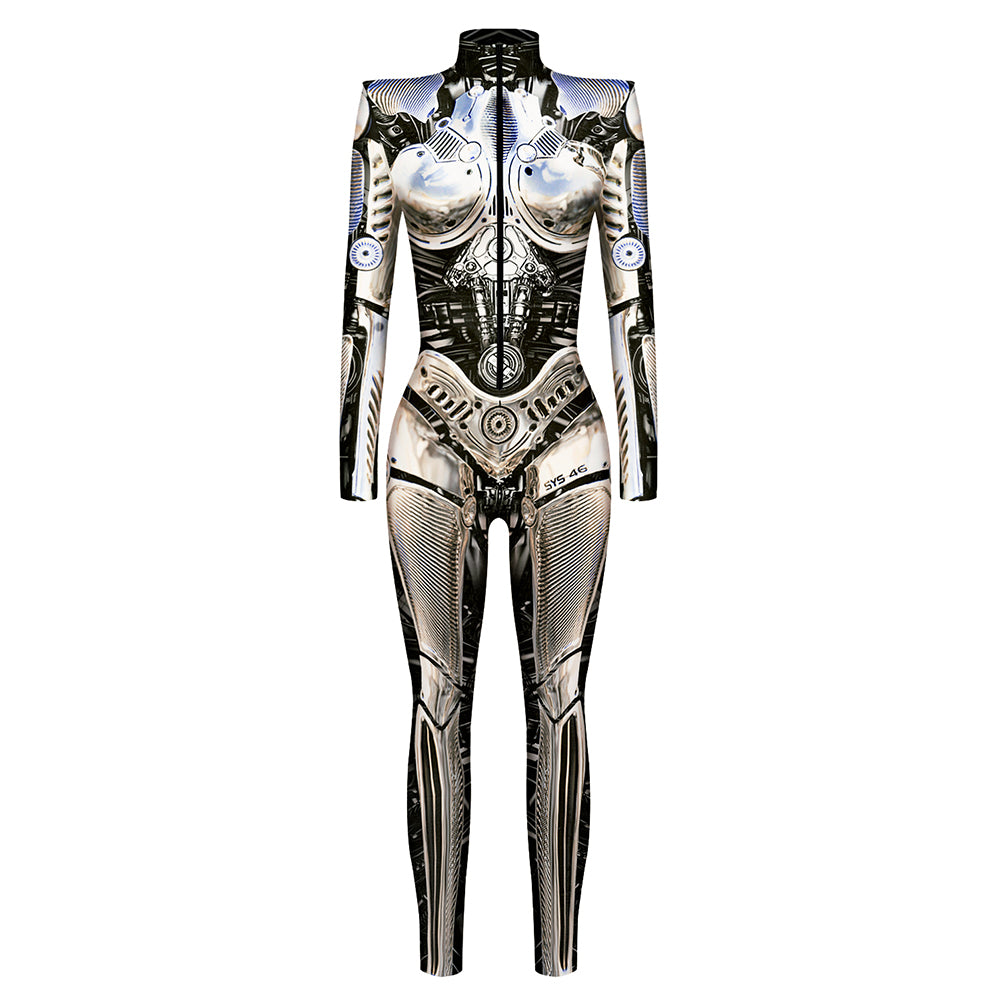 Halloween Armor Digital Printing Cosplay Clothing Women Autumn Cosplay Jumpsuit