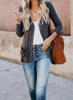 YESFASHION Women Rib Button Knit Long Sleeve Cardigan Sweaters