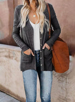 YESFASHION Women Rib Button Knit Long Sleeve Cardigan Sweaters