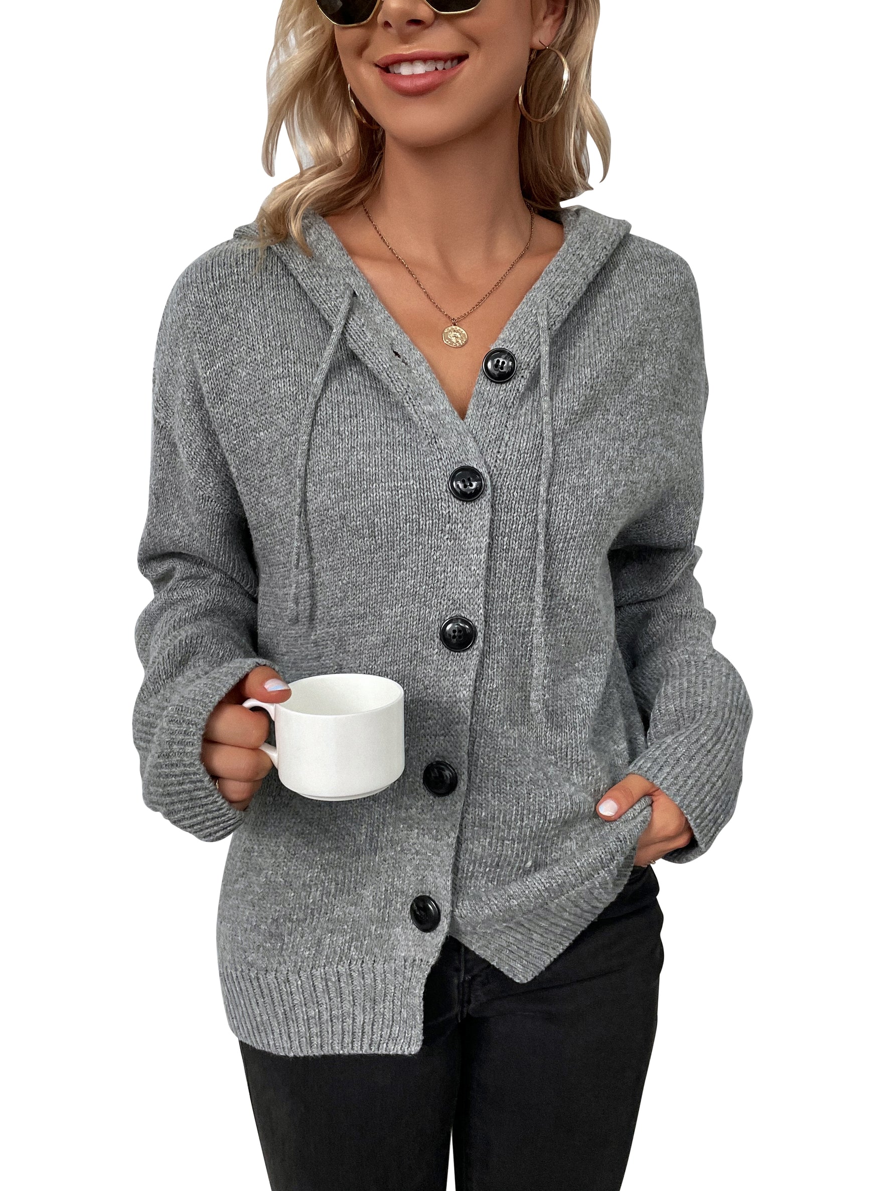 YESFASHION Breasted Cross Border Sweater Women Knit Cardigan Coats