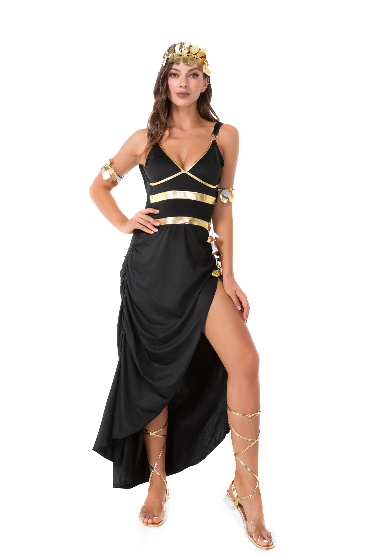 YESFASHION Halloween Cleopatra Cosplay Costume Dress