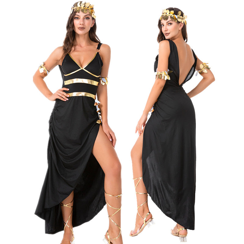 YESFASHION Halloween Cleopatra Cosplay Costume Dress