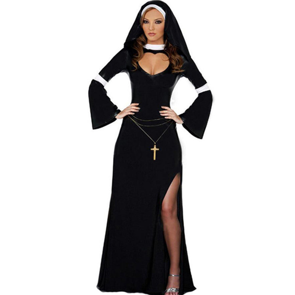 YESFASHION Halloween Nun Dress Female Taoist Party Uniform
