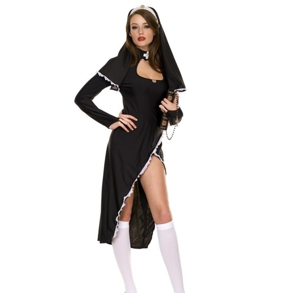 YESFASHION Halloween Nun Dress Female Taoist Party Uniform