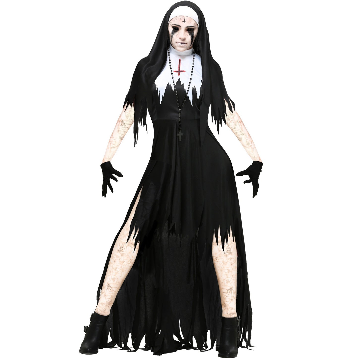 YESFASHION Women Halloween Nun Costume Cosplay