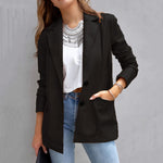 YESFASHION Women Pocket Casual Leather Suit